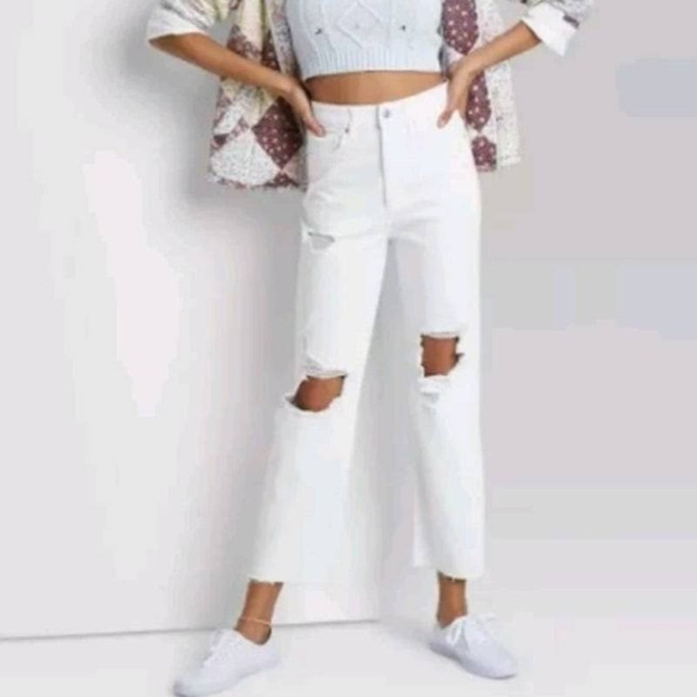 Wild Fable highest rise straight denim Jean, white size 16